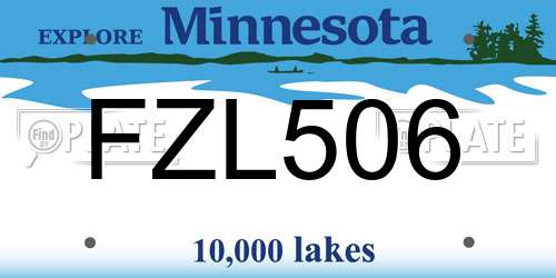 FZL506 Minnesota License Plate