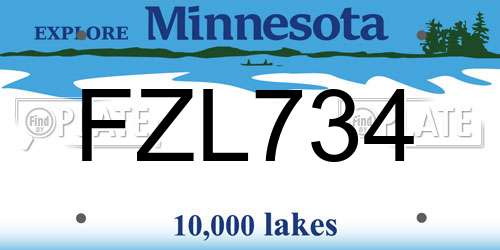 FZL734 Minnesota License Plate