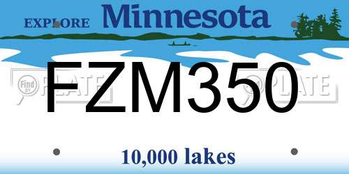 FZM350 Minnesota License Plate