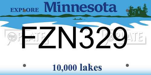 FZN329 Minnesota License Plate