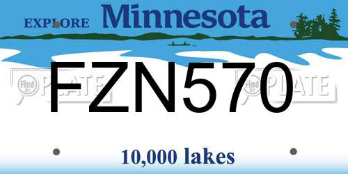 FZN570 Minnesota License Plate