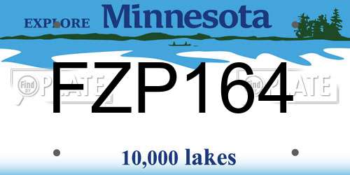 FZP164 Minnesota License Plate