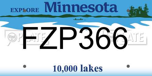 FZP366 Minnesota License Plate