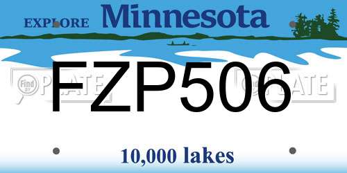 FZP506 Minnesota License Plate