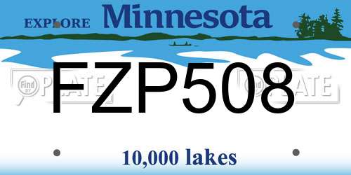 FZP508 Minnesota License Plate