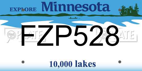 FZP528 Minnesota License Plate