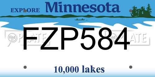 FZP584 Minnesota License Plate