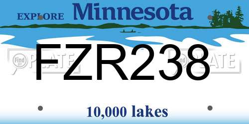 FZR238 Minnesota License Plate