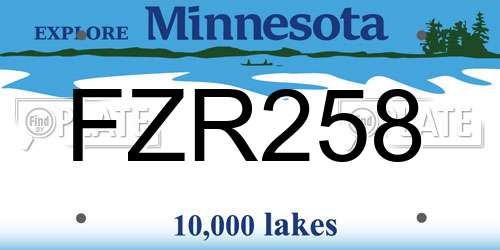 FZR258 Minnesota License Plate