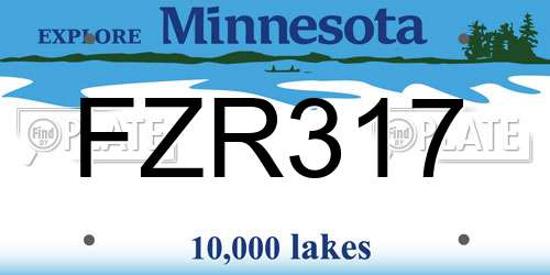 FZR317 Minnesota License Plate
