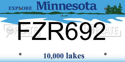 FZR692 Minnesota License Plate