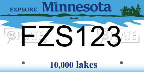 FZS123 Minnesota License Plate