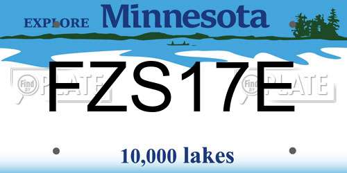 FZS17E Minnesota License Plate