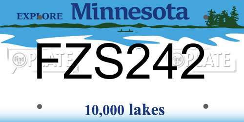 FZS242 Minnesota License Plate