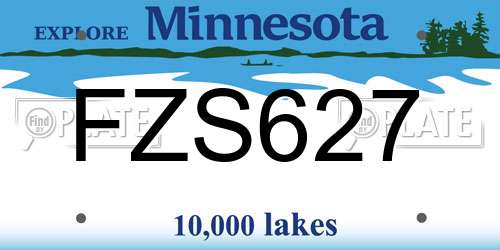 FZS627 Minnesota License Plate