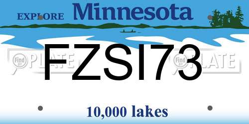 FZSI73 Minnesota License Plate