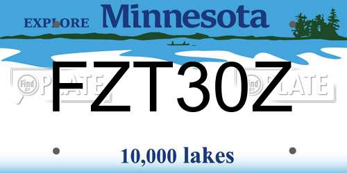 FZT30Z Minnesota License Plate