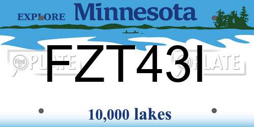FZT43I Minnesota License Plate