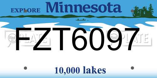 FZT6097 Minnesota License Plate