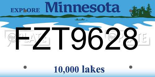 FZT9628 Minnesota License Plate