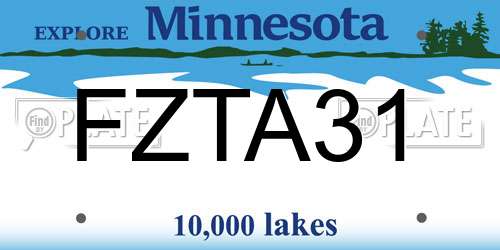FZTA31 Minnesota License Plate