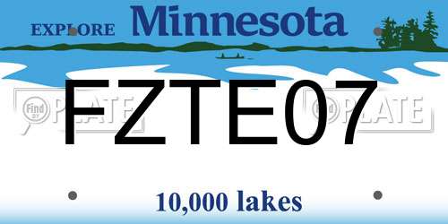 FZTE07 Minnesota License Plate