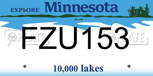 FZU153 Minnesota License Plate