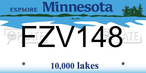 FZV148 Minnesota License Plate