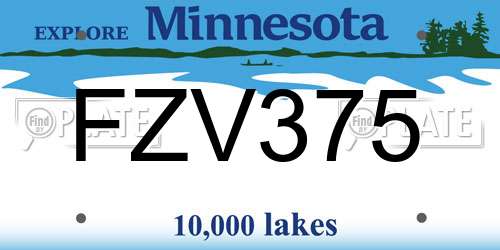 FZV375 Minnesota License Plate