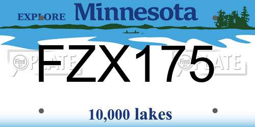 FZX175 Minnesota License Plate