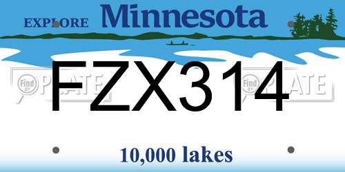FZX314 Minnesota License Plate