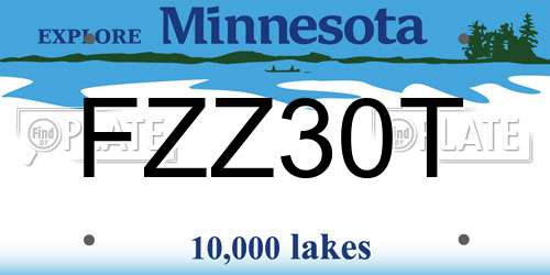 FZZ30T Minnesota License Plate