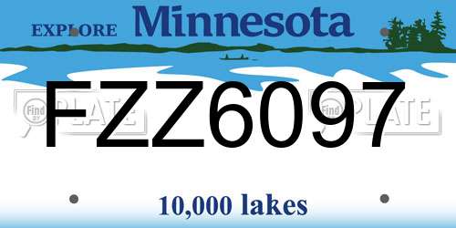 FZZ6097 Minnesota License Plate