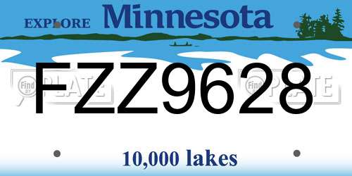 FZZ9628 Minnesota License Plate