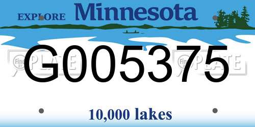 G005375 Minnesota License Plate