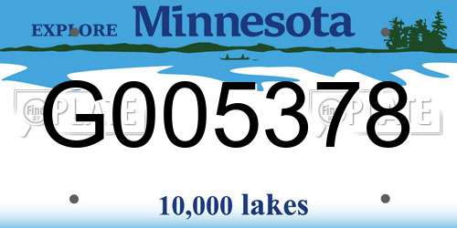 G005378 Minnesota License Plate