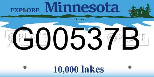 G00537B Minnesota License Plate