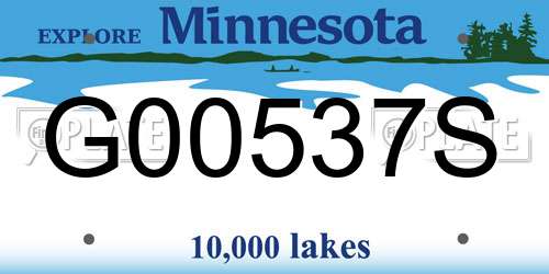 G00537S Minnesota License Plate