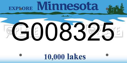G008325 Minnesota License Plate