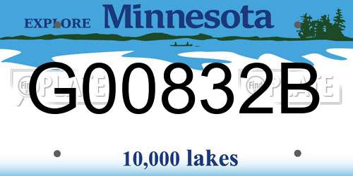 G00832B Minnesota License Plate