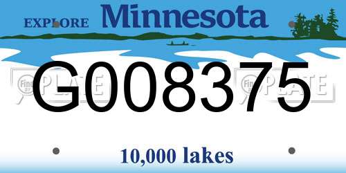 G008375 Minnesota License Plate