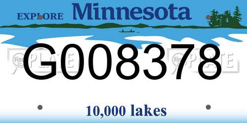 G008378 Minnesota License Plate