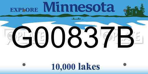G00837B Minnesota License Plate