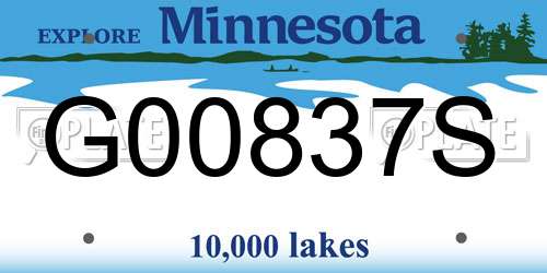G00837S Minnesota License Plate