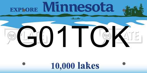 G01TCK Minnesota License Plate