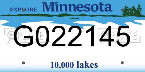 G022145 Minnesota License Plate