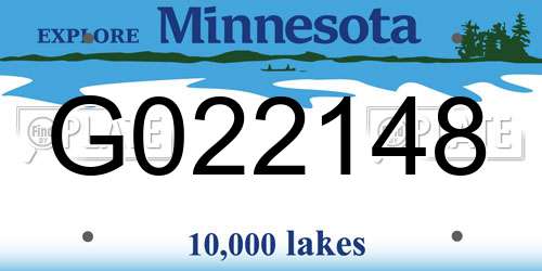 G022148 Minnesota License Plate