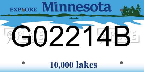 G02214B Minnesota License Plate