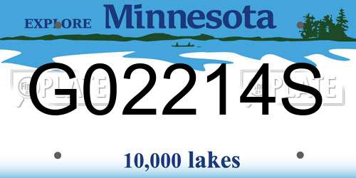 G02214S Minnesota License Plate