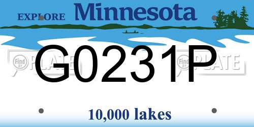 G0231P Minnesota License Plate